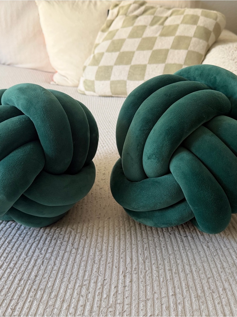 Target Deep Green Plush Knot Throw Pillow Pair